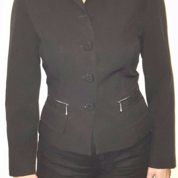 Equator 5 Button Jacket Size 6 Zipper Pockets - Picture 6 of 8